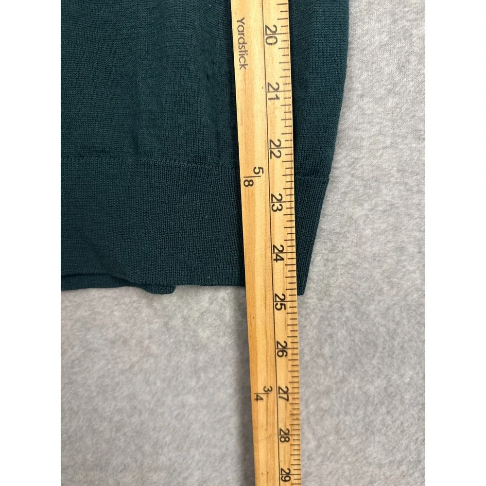 Uniqlo Crewneck Sweater Men M Dark Teal Green Wool Lightweight Minimalist Basic